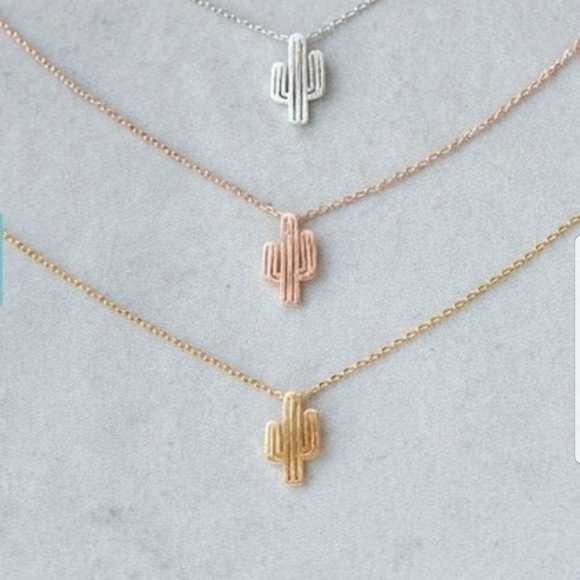 Jewelry - 🌵Super Cute and dainty ROSE GOLD cactus necklace